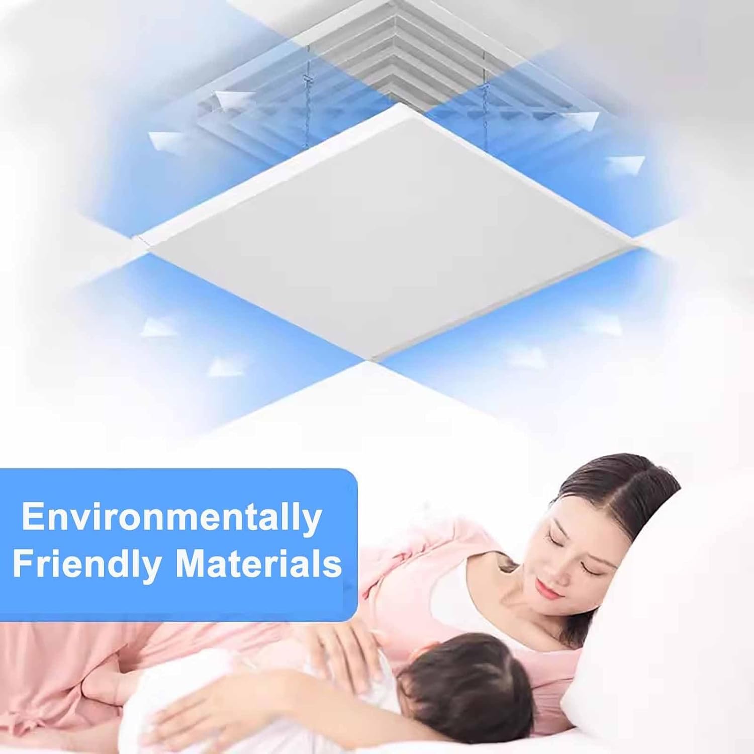 Square Air Conditioner Deflector, Ceiling-Mounted ac Wind Deflector, Easy Installation for Central Air Conditioners, for Home or Office