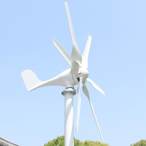 400W 24V Wind Turbine Generator - 6-Blade Design with MPPT Charge Controller for RVs & Off-Grid Solar Wind Systems, Efficient Renewable Energy Source for Sustainable Living