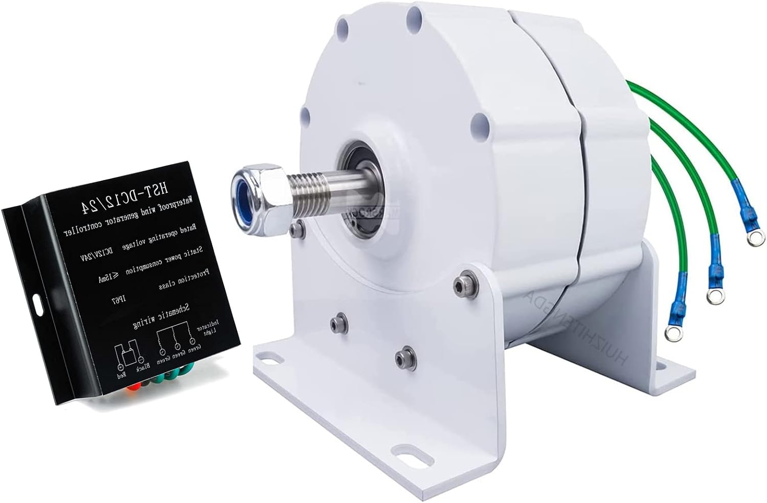 48v,HUIZHITENGDA 5000W-8000W 12V 24V 48V Coreless Rare Earth Permanent Magnet Generator Alternator Maglev DIY Wind Turbine(With Base)