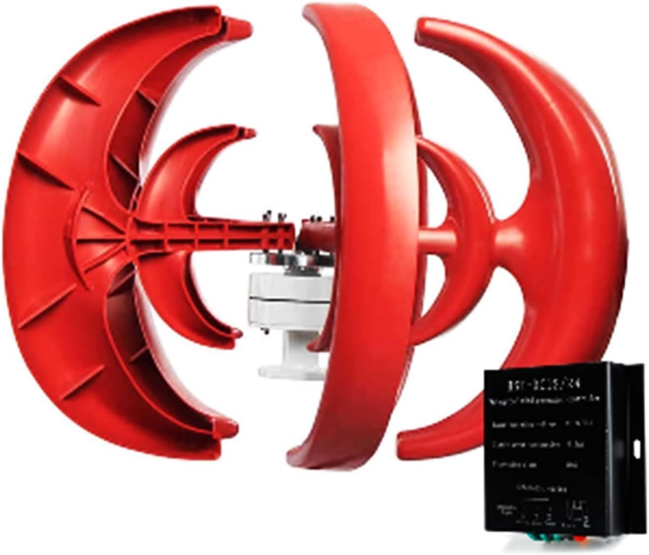 CAJUCA 12V 24V 3000W Wind Turbine Generator Red Lantern Garden Boat Wind Generator 5 Leaves Wind Turbine Kit with Controller