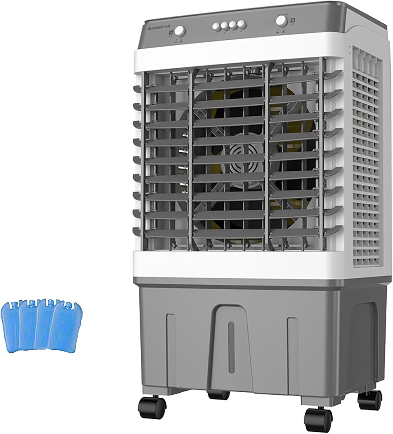 3 in 1 Portable Air Conditioner, Swamp Cooler, Evaporative Air Cooler Outdoor Cooling Fan, 120° Oscillating, 3 Speed for Patio Garage Industry Commercial Use(44.5x34x85cm/18x13x33inch)