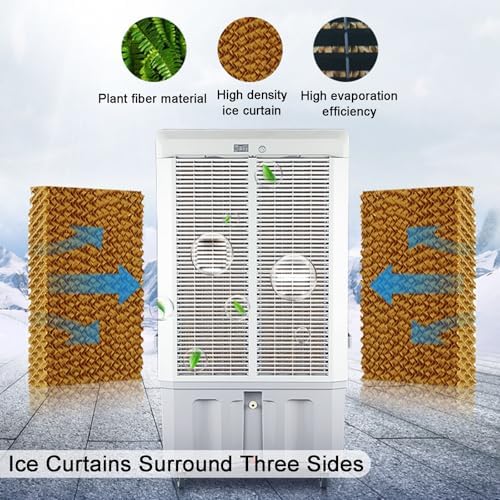 Evaporative Air Cooler, 4-IN-1 Portable Evaporative Cooler, Knob Control Air Conditioner Portable with 6.6 Gallon Water Tank, 90°Oscillation(Green)