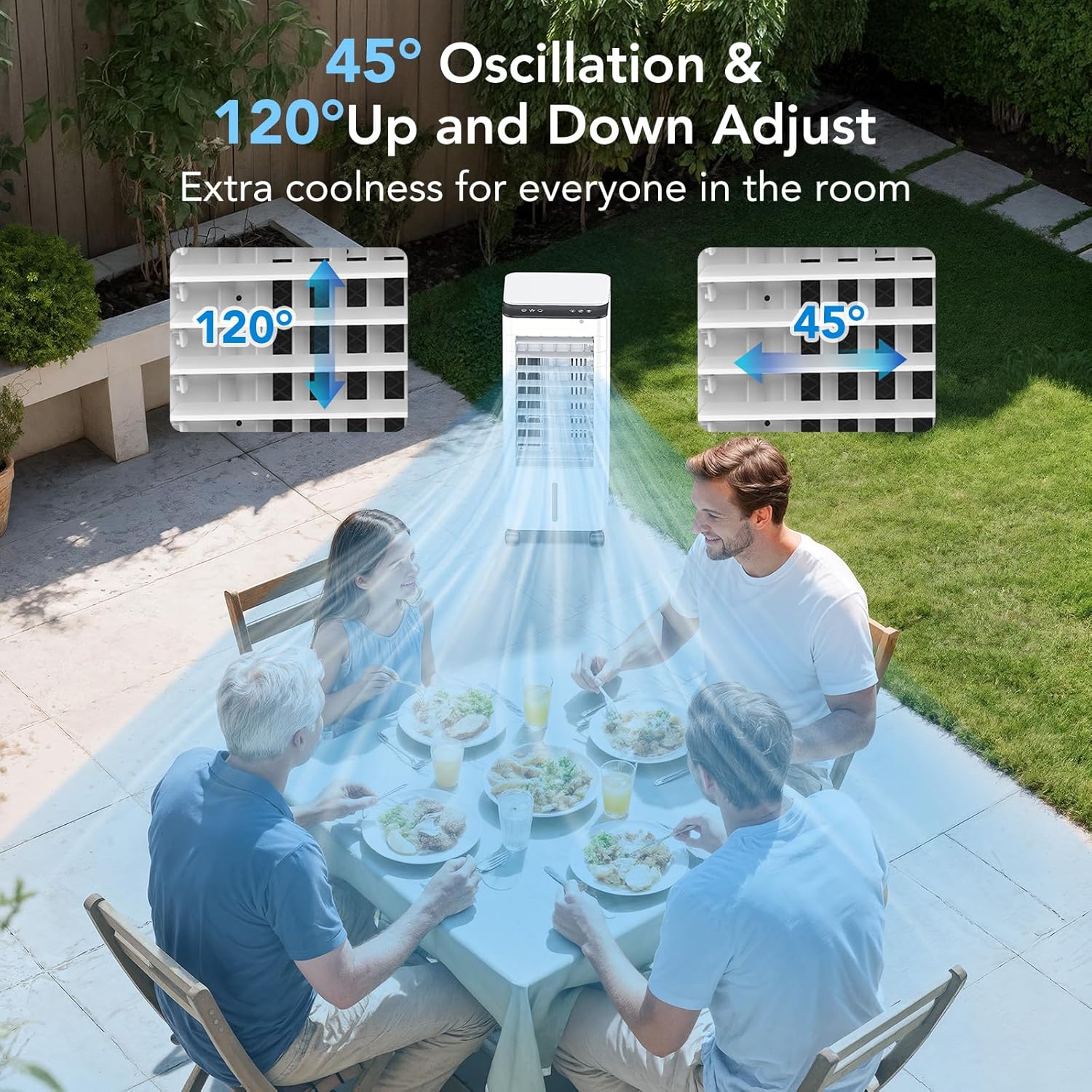 Windowless Portable Air Conditioners with Remote, Ventless Ac Unit Ductless Air Cooler,Hoseless Quiet Evaporative Oscillating Swamp Cooler,12H Timer & 4 Ice Box for Room Indoor Outdoor Office Bedroom