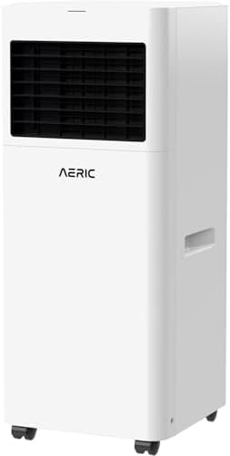 Aeric 5,000 BTU Portable Air Conditioner with 63-Pint Dehumidifier, 115V, Floor AC Unit with Remote, Washable Filter, Caster Wheels, Venting Kit & Timer for Rooms Up To 400 Sq. Ft in White