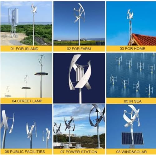 8000W Horizontal Wind Turbine Generator Kit for Home Use - 3 Blades, Silent Operation, Vertical Magnetic Levitation, Battery Charging Controller, Eco-Friendly Energy Solution