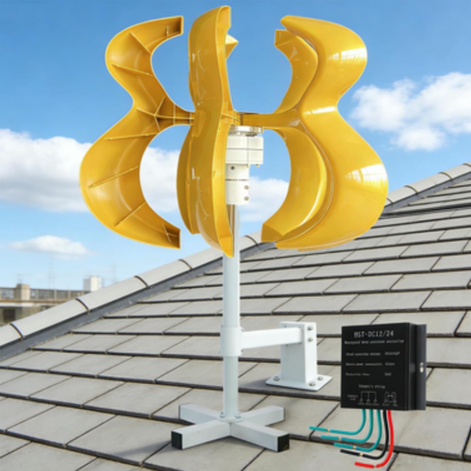 48v, 12V/24V/48V/220V Compact Wind Power Generator 9000W with Charge Controller - Portable Wind Turbine for Camping and Emergency Power,48V