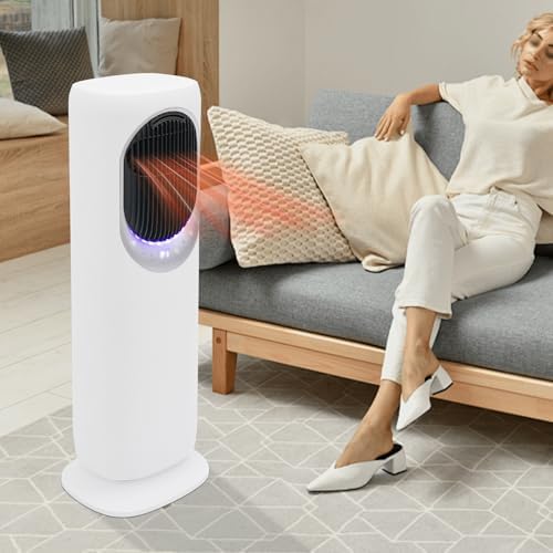 Tower Heater and Fan Combo, Dual-Purpose Heating and Cooling Air Conditioner Fan, LED Display, 60.8-104°f, Standing Fan and Heater Combo, For Bedrooms, Living Rooms, Kitchens, And Studies