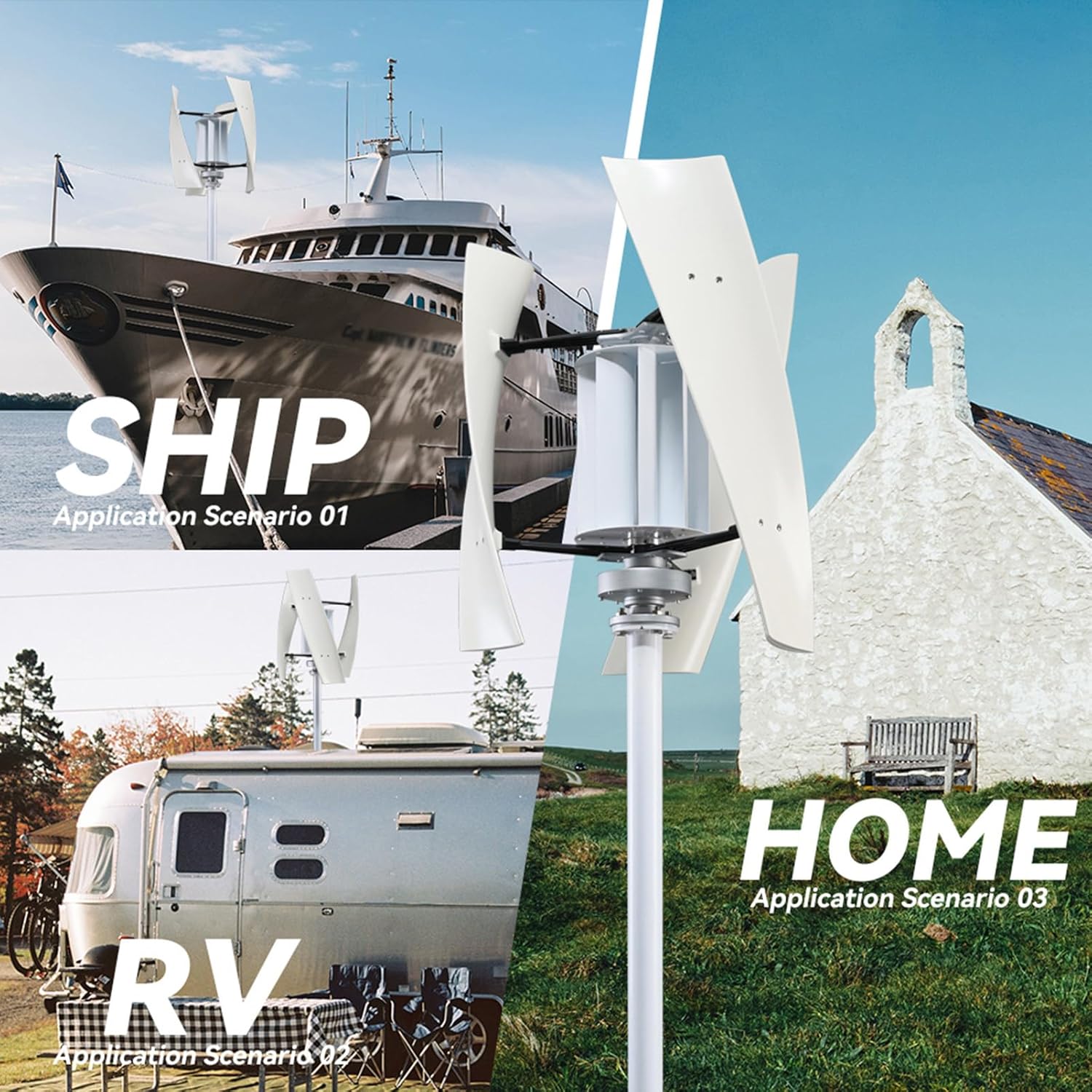 16000W Wind Turbine Vertical Wind Generator Kit 12/24/48/220V Wind Power Generator for Marine,RV,Home,Windmill Generator Suit for Hybrid Solar Wind 12V