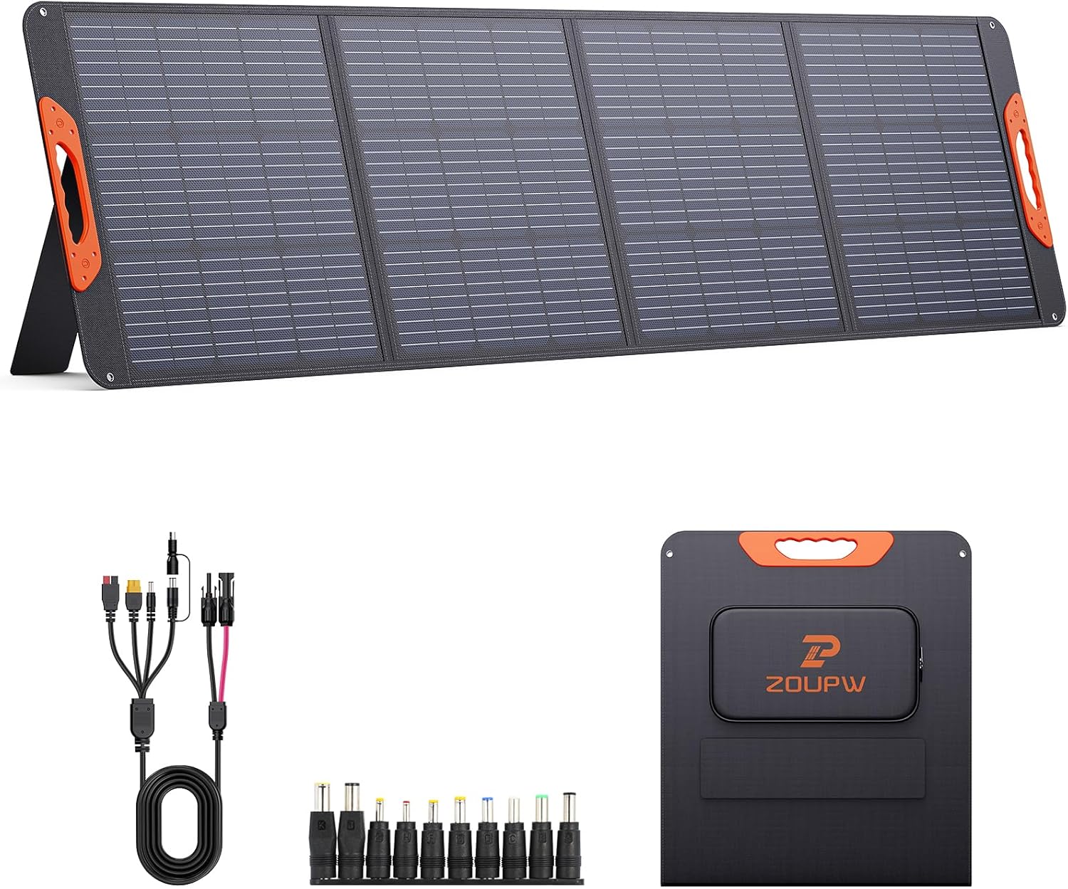 200W Portable Solar Panel for Power Station,23.5% Efficiency Mono Foldable Solar Charger with 4 Kickstands for Jackery Explorer/Bluetti/EcoFlow,IP67 Waterproof for Camping RV Off-Grid Backup