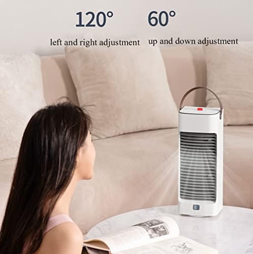 Portable Air Conditioner Cooling Fan, Evaporative Air Cooler for Room, 3 Wind Speed, 4000mAh Battery Powered & USB Rechargeable Mini Air Conditioner for Room Camping Car Office (Color : White