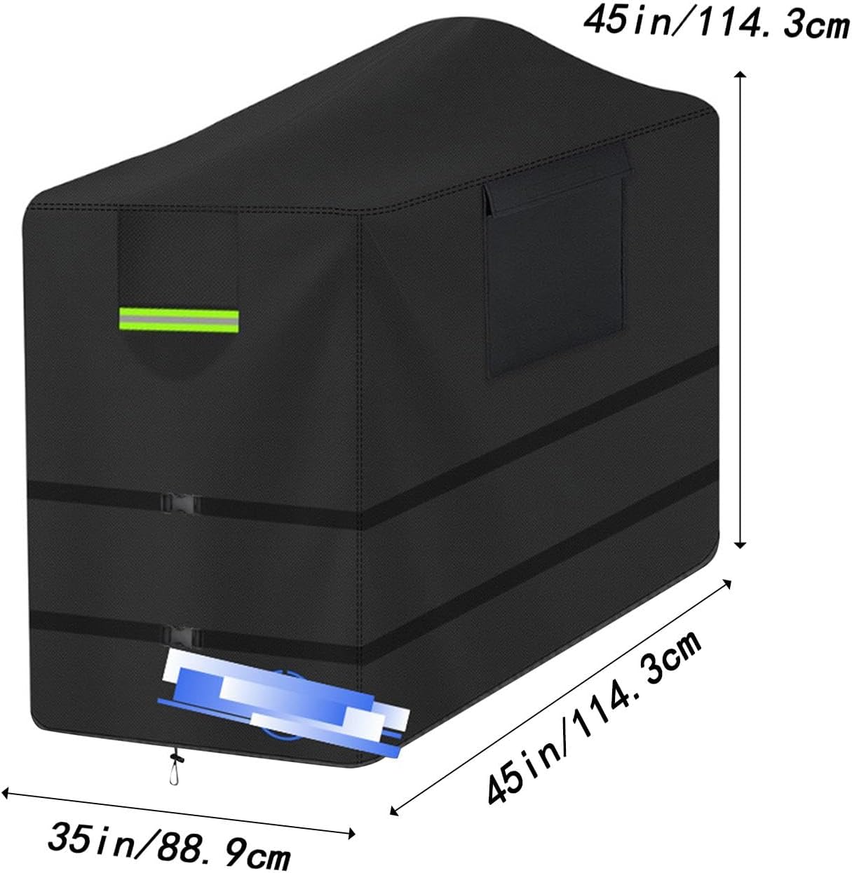 Engine Welder Generator Cover for 305LPG, 35x45x45 inch Rainproof Dustproof Protective Cover with Drawstring, Easy Installation, Black