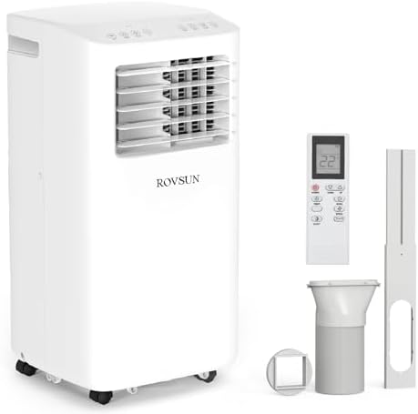 ROVSUN 10000 BTU Portable Air Conditioner with Remote Control, 3-in-1 Room AC Unit, Fan & Dehumidifier with Digital Display, 24H Timer & Installation Kits for Home Office Dorm
