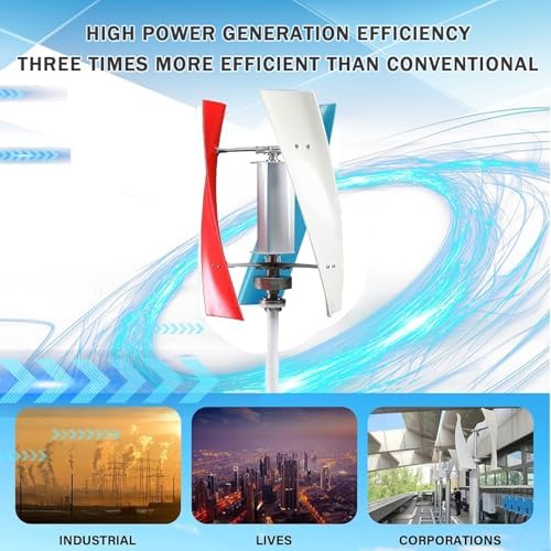 20000W Vertical Wind Turbine Generator Kit with 3-Blade Helix Design & MPPT Controller for Home, Street, Chalet, Boat Lighting - Efficient Renewable Energy Solution (White, 24V)