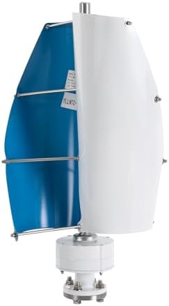 500W Vertical Wind Turbine Kit - 12V Eco-Friendly Wind Generator with Controller for Marine, RV, Home & Industrial Energy Solutions - Blue & White Design for Renewable Power