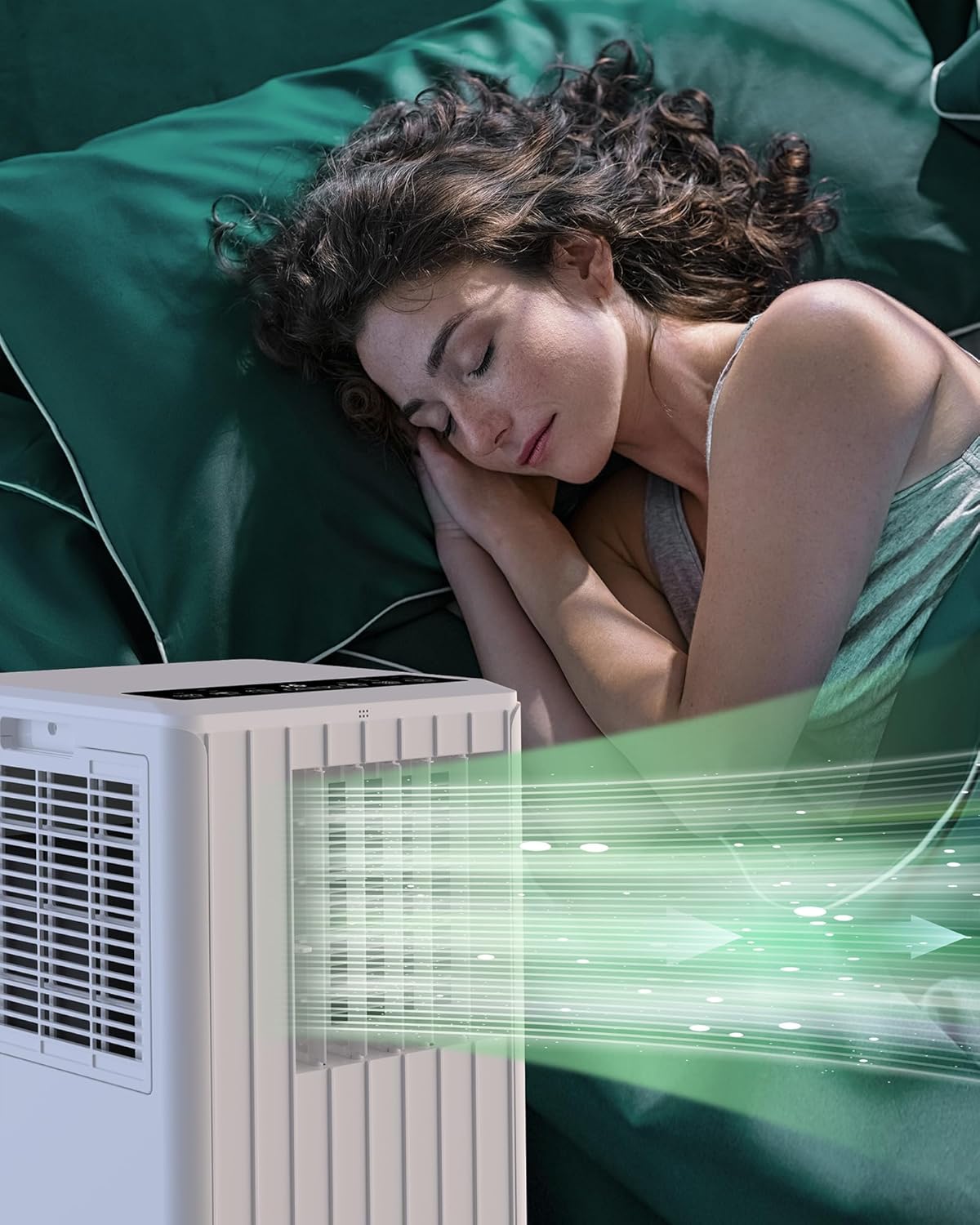 Portable Air Conditioners 8000 BTU,3-In-1 AC Cooling Unit, 2 Speeds, 24H Timer,Energy Savings for Room Bedroom Office, White