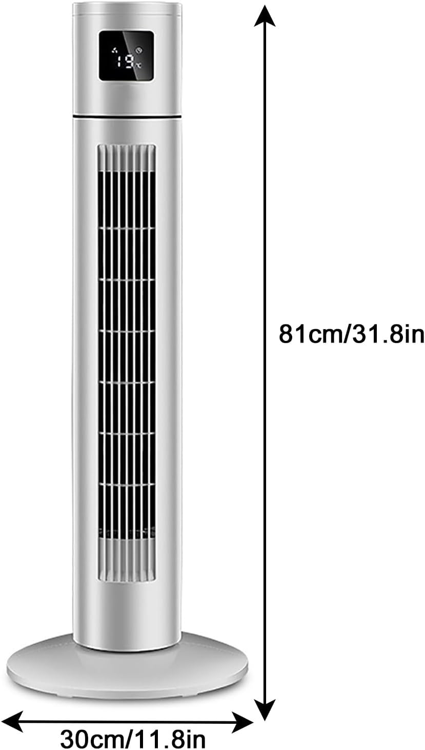 Tower Fan with Remote Control, 3 Wind Speed Cooling Fan, Evaporative Air Cooler with LED Display, Swamp Cooler, for Home, Office(81cm/31.8in)