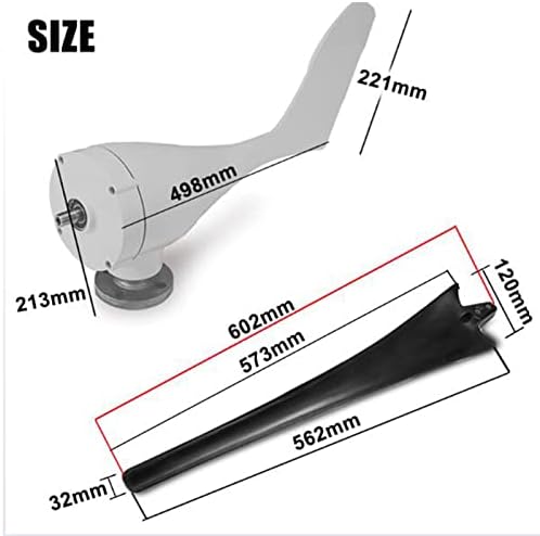 10000W Vertical Wind Turbine Generator 12V-220V, Low Wind Start, Permanent Magnet, Household Windmill for Eco-Friendly Energy (Black)