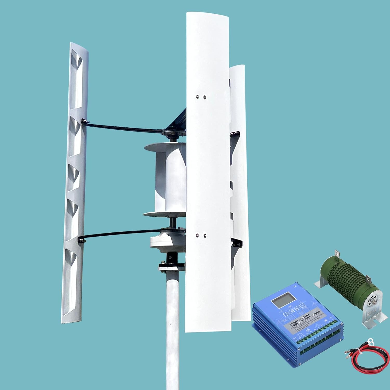 Wind Turbine Generator kit 1000W 12V 24V 48V, Vertical Wind Generator with MPPT Charge Controller, for Home Marine Electricity Off Grid System (48V 1000W Mppt)