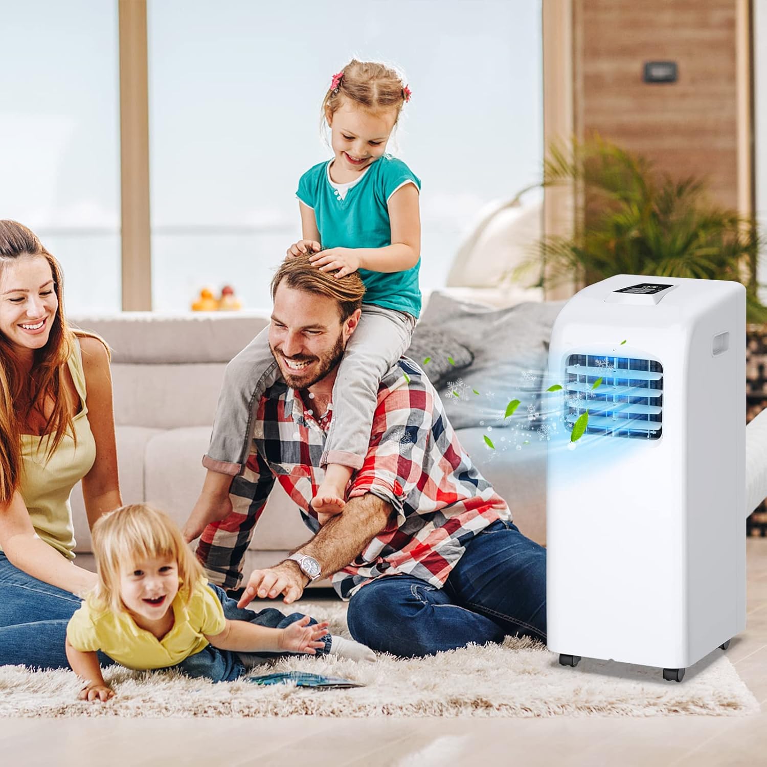 ARLIME Air Conditioner Portable 8,000 BTU w/Remote Control, Built-in Dehumidifier & Fan Modes, Quite Single Room AC Unit Cools Room Up to 200sq. ft., Floor Air Conditioner for Office, Dorm, Bedroom