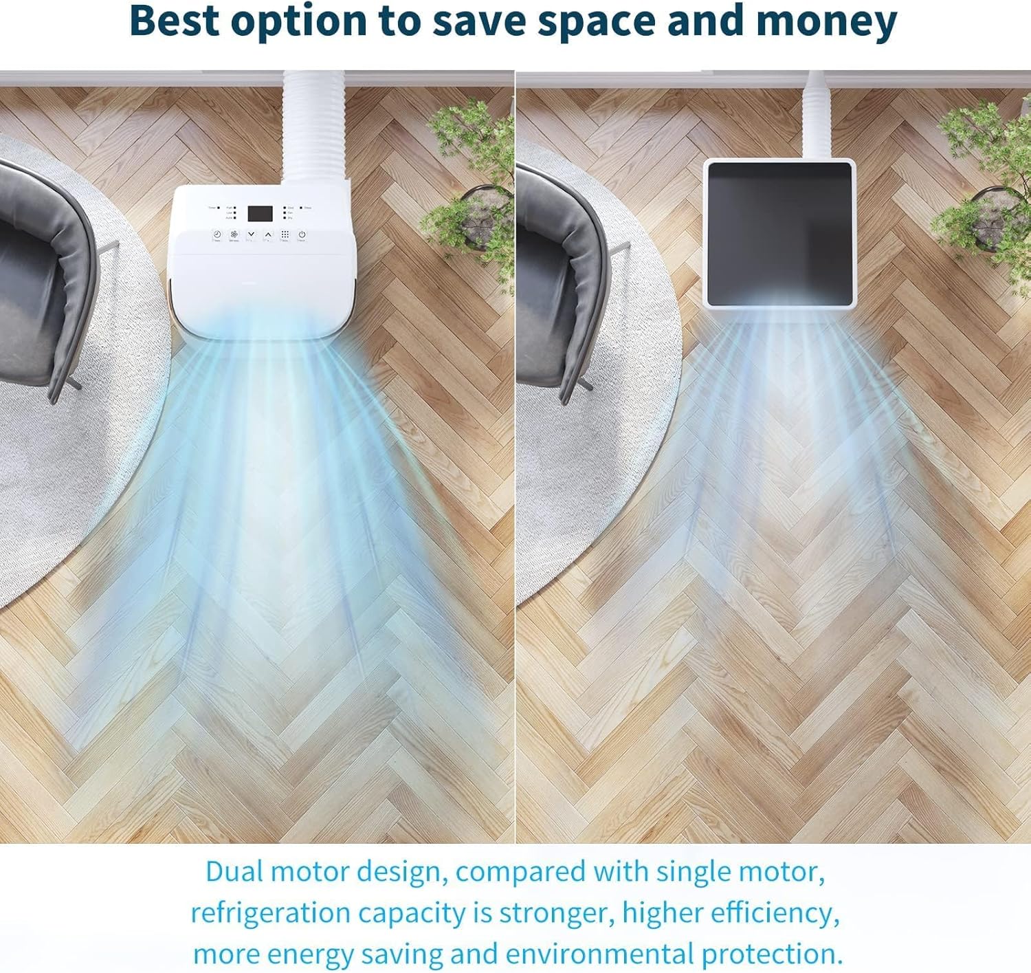 Portable Air Conditioners, 3-In-1 AC with Remote Control Cools Up to 450 Sq. Ft,10000 BTU Mini Air Cooler with Digital Display and 24H Timer for Office and Home