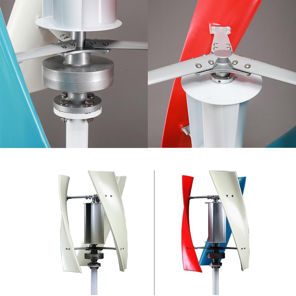 1500W Vertical Wind Turbine Generator Kit, with Controller 3 Blades 12V 24V 48V Easy Installation with Auto Wind Direction Adjustment for Courtyard Lighting