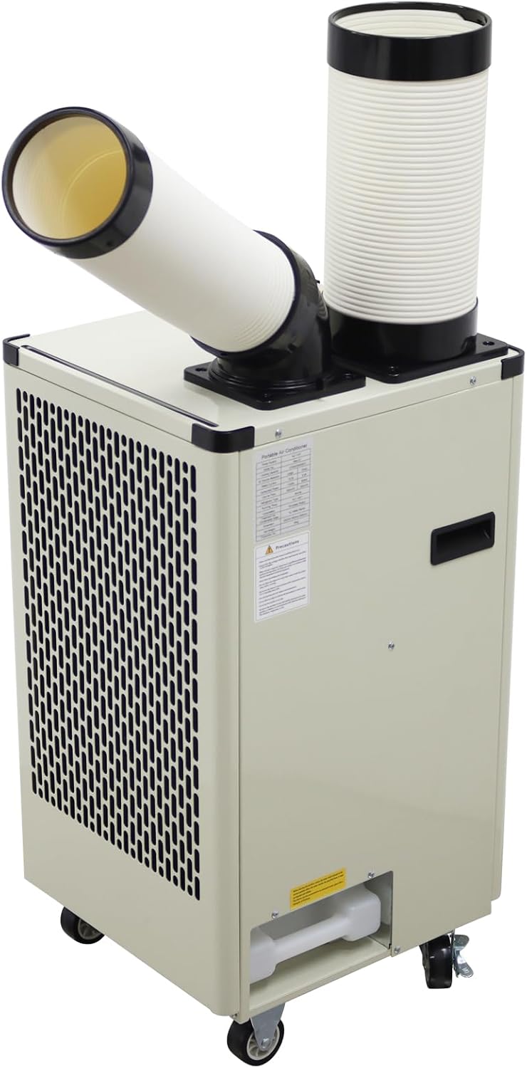 Industrial Portable Air Conditioner 110V,9180 BTU Commercial Spot Cooler with Single-Duct Exhaust for Warehouse Server Room Outdoor Work Sites Easy Install Includes Detachable Filter 1KW