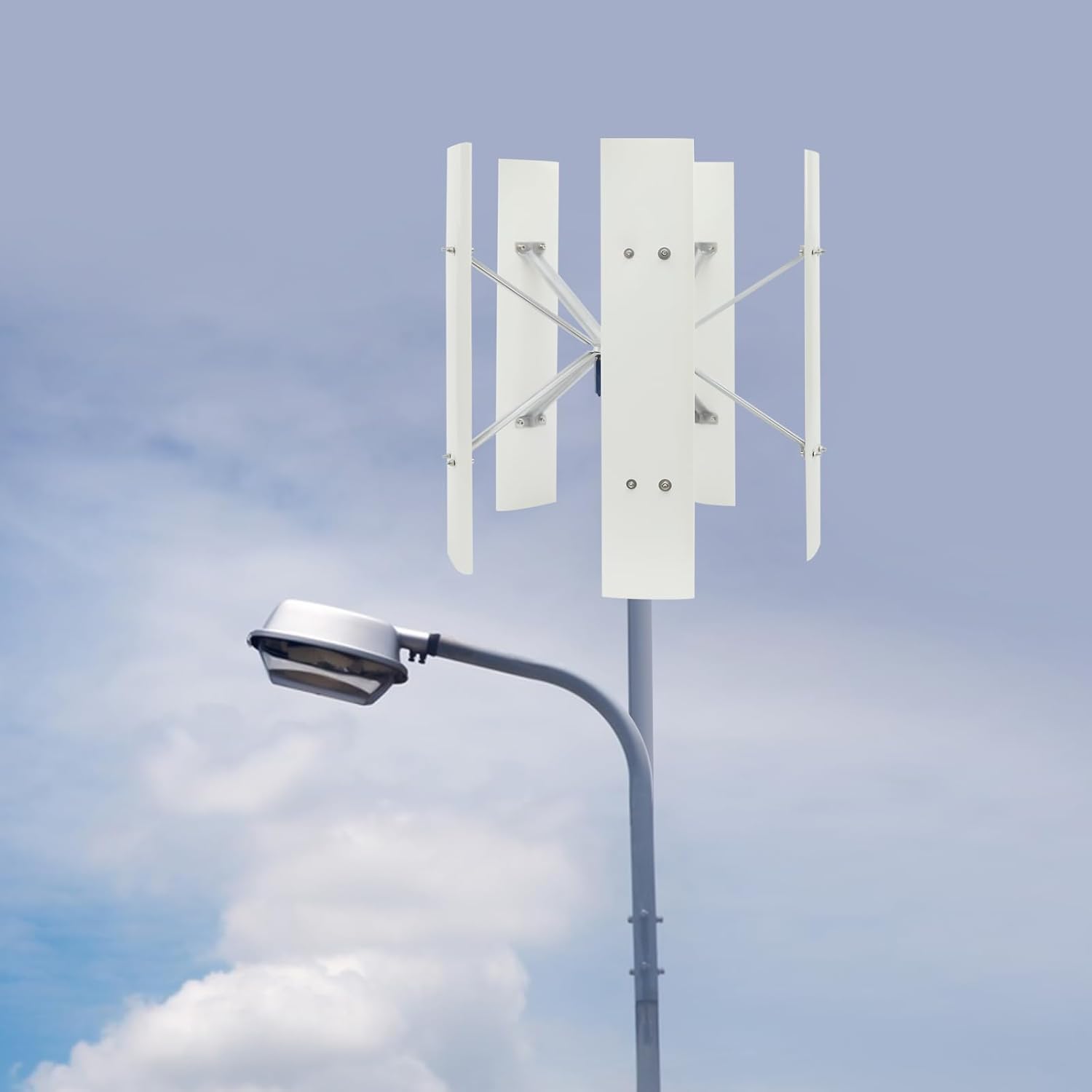 100W 12V Vertical Wind Turbine Vertical Axis Wind Turbine Generator Kit Vertical Wind Generator with 5 Fan Blades Low Noise Operation for Boats Gazebos Cabins