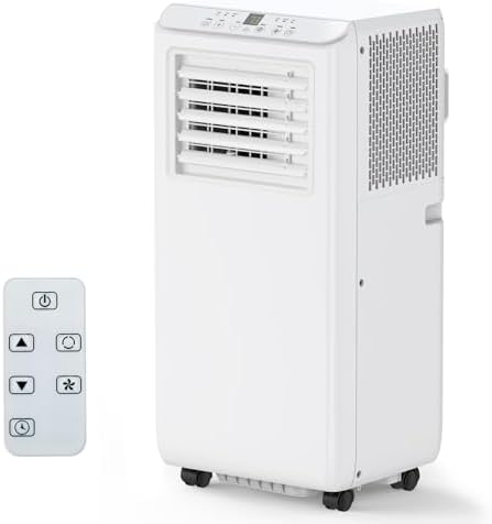 8000Btus Portable Air Conditioner AC Unit 3 in-1 Air Conditioners w/Dehumidifier & Fan Modes Auto Evaporation for Home up to 350 sq. ft. Complete Window Mount Exhaust Kit, 24H Timer