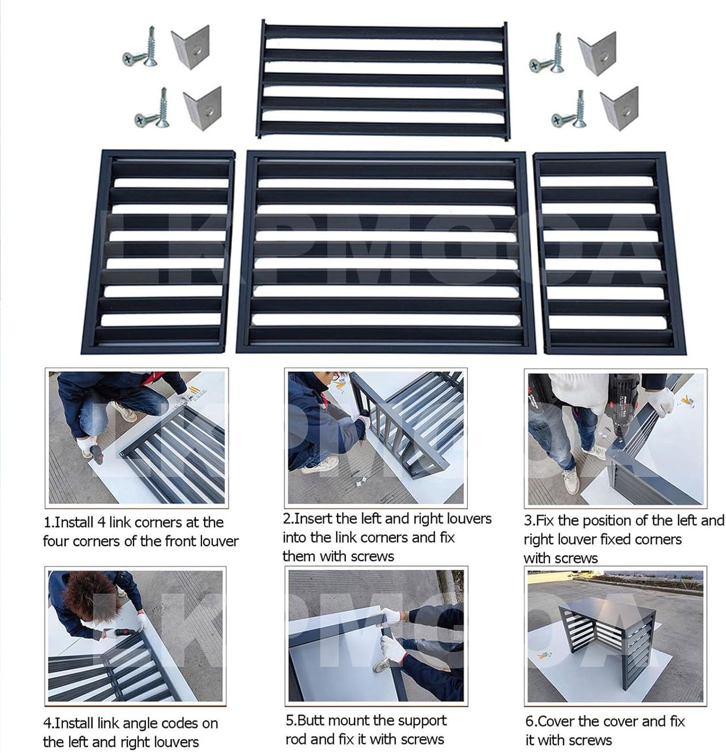 Air Conditioner Cover for Outside Unit, Aluminum Air Conditioner Cover, for Outdoor Privacy, Noise Reduction, Theft Prevention(Gray,110cm)