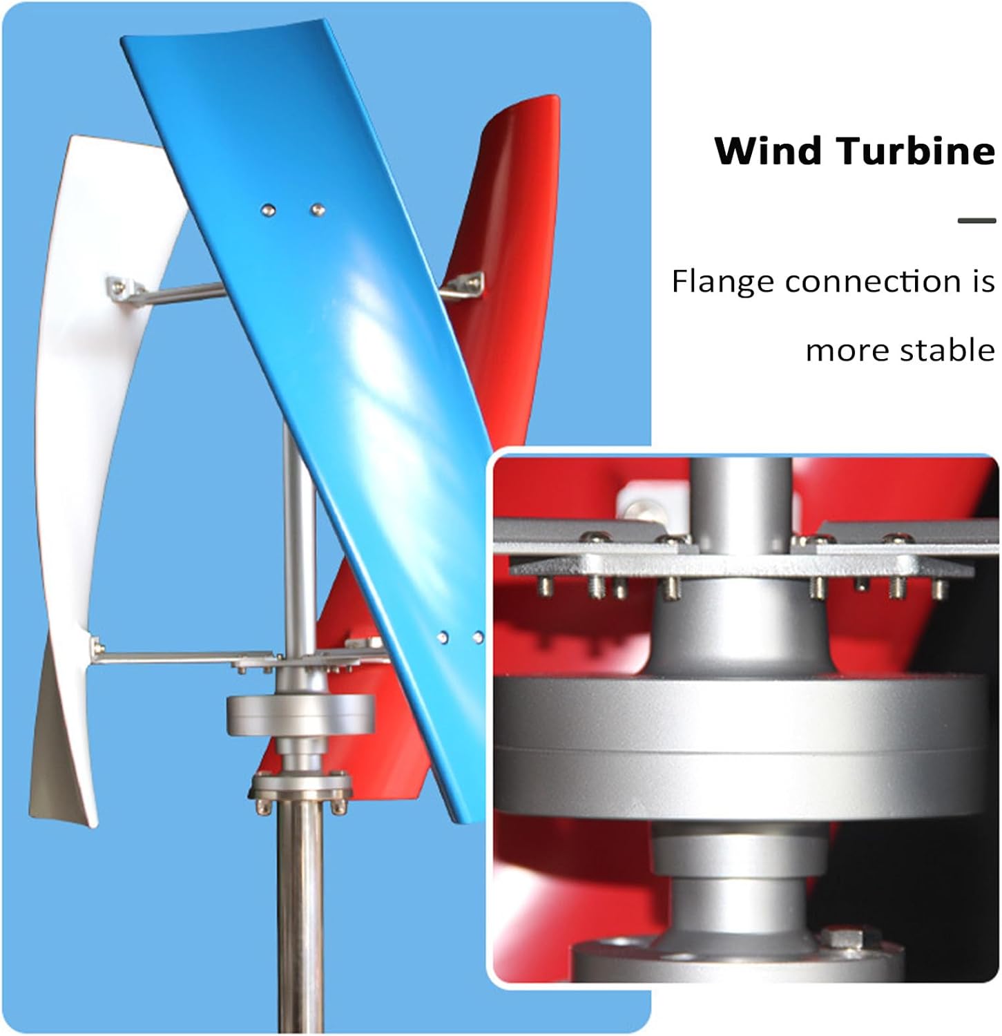 6000W Vertical Wind Turbine Generator Kit with Controller - 3-Blade Eco-Friendly Wind Power System for Home & Street Lighting, 24V Renewable Energy Solution for Sustainable Living