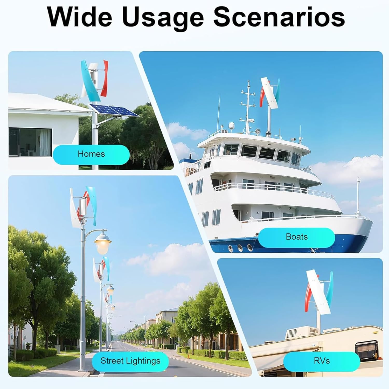 4000W 3 Blade Maglev Wind Turbine for Power Supply Vertical Wind Turbine Generator,12V-220V with Controller Suitable for Home and Factories