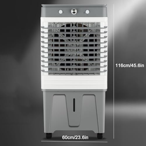 3 Wind Speed Portable Air Conditioners, Air Conditioner with Large Capacity Water Tank, Air Conditioner Portable with Universal Wheels, for Home, Office, Garage(116cm/45.6in)