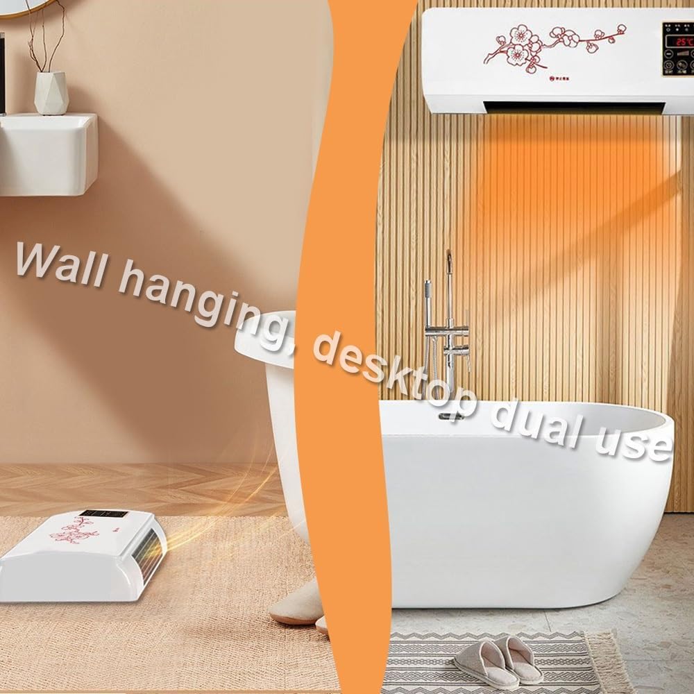 Mini Air Conditioner Wall Mounted Fan Bedroom Air Heating Fan, Portable Heating System, Air Conditioner Fan With Digital Display