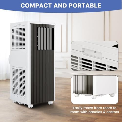 Portable Air Conditioner 8,000BTU, Portable AC Unit for Room up to 350 Sq.Ft, 3-in-1 AC Unit with Dehumidifier, Cooling & Fan Mode, Installation Kit, 24-Hour Timer, Sleep Mode, Remote Control
