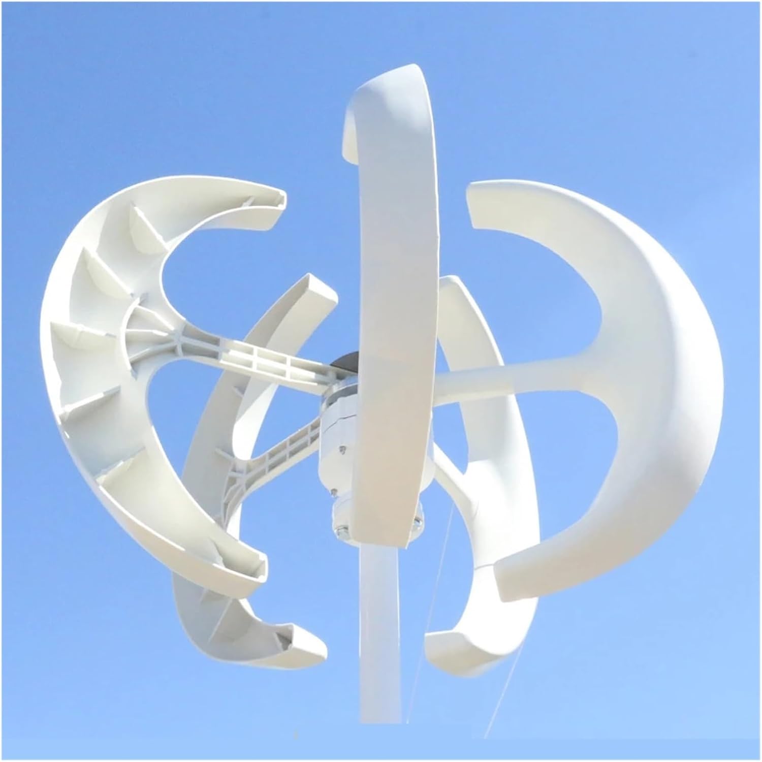 Wind Turbines, Free Energy 5KW Low Noise Small Wind Turbine nerator for Home 5000W 12V 24V Vertical Axis Windmill(White,24V_5000W)