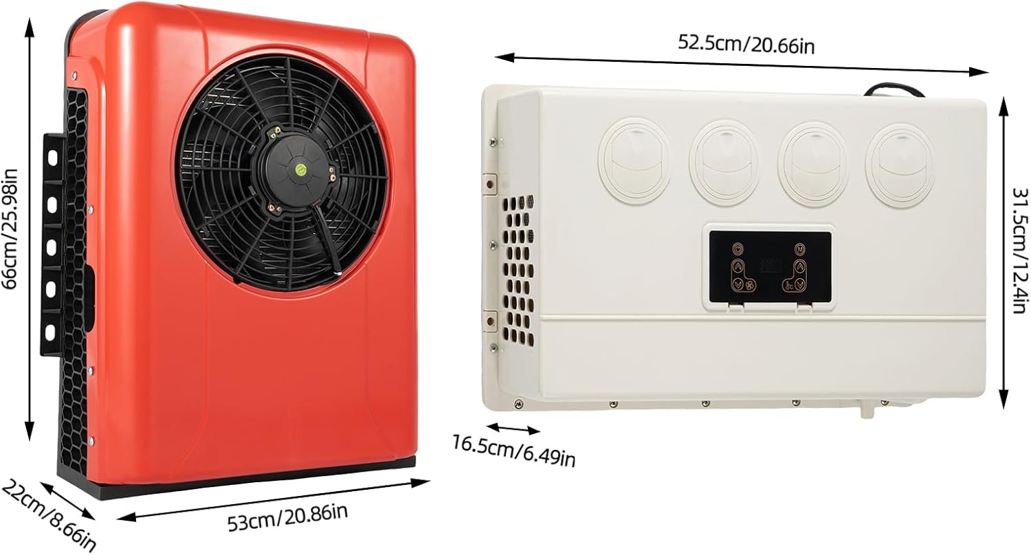 Air Conditioner, 12V 800W 36A Portable Outdoor&Indoor Air Conditioner Two Packages Split AC Unit Universal Electric A/C Kits Camper A/C Units w/Remote Control for RV, Trailers, Pilothouse, Trucks