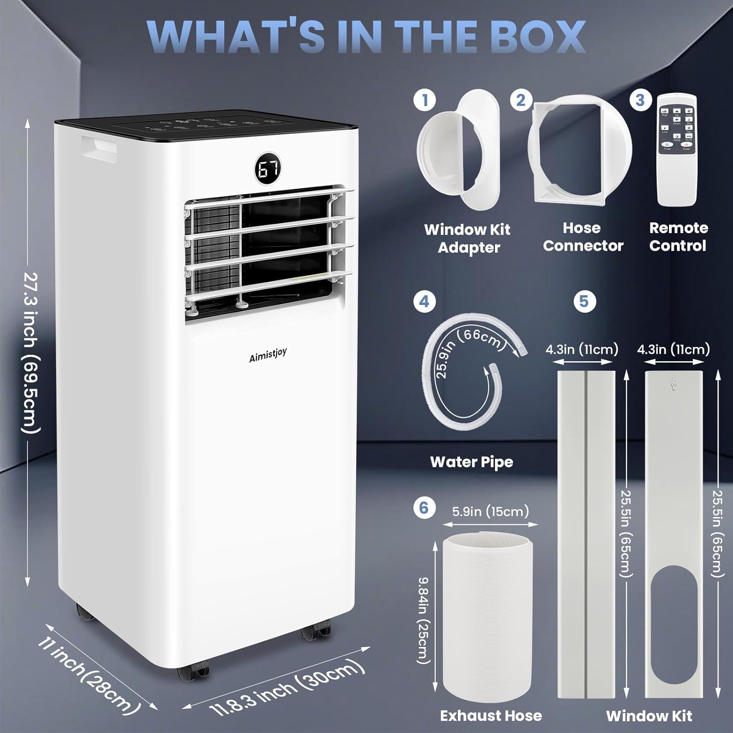 10000 BTU Portable Air Conditioners,4-In-1 Cooling/Fan/Sleep, AC Unit With Remote Control,Timer, Floor Air Conditioner Cools up to 500 Sq.Ft, Quiet AC for Bedroom Office