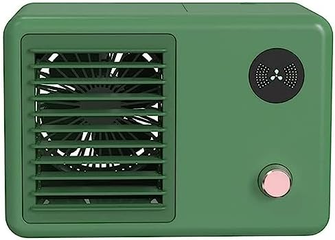 Portable Air Conditioner, USB Air Cooler with LED Light, Mini Air Conditioner Portable Cooler, Desktop Cool Personal Space, for Bedroom, Office (Color : Green)
