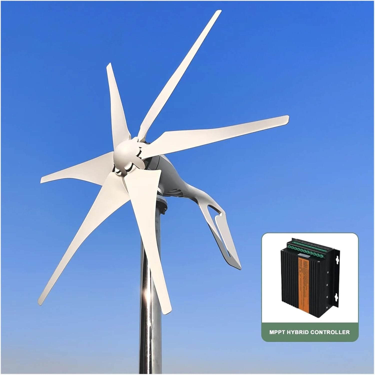 1000W Household Small Horizontal Wind Turbine Generator 12v 24v 48V with MPPT Controller Low Noise Windmill Industrial Energy(MPPT Hybrid Control,48V_1000W)