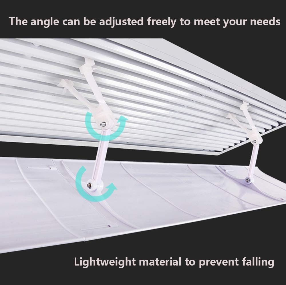 Air Conditioner Deflector For Ceiling Blind Shutter Air Conditioning,Air Deflector Angle Adjustable Anti Direct Blowing,Air-Con Deflectors For Home/Office,Lightweight Plastic,Easy To Install