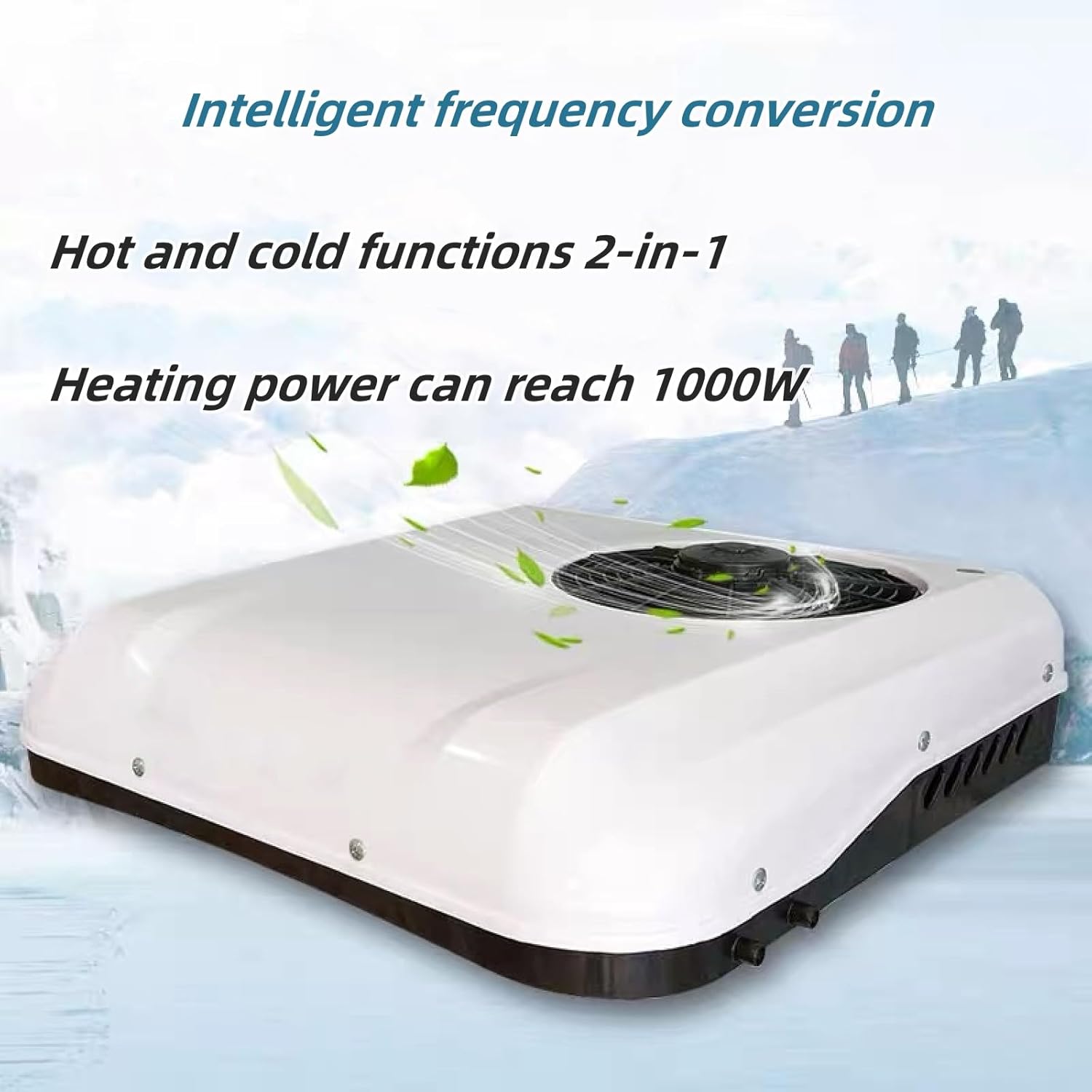 12V roof air conditioner rv ac unit cooling/heating 2-in-1 silent ultra-thin air conditioner for camping vehicles, school buses, buses, trailers, RVs, vans, trucks, etc (12, Volts (DC))