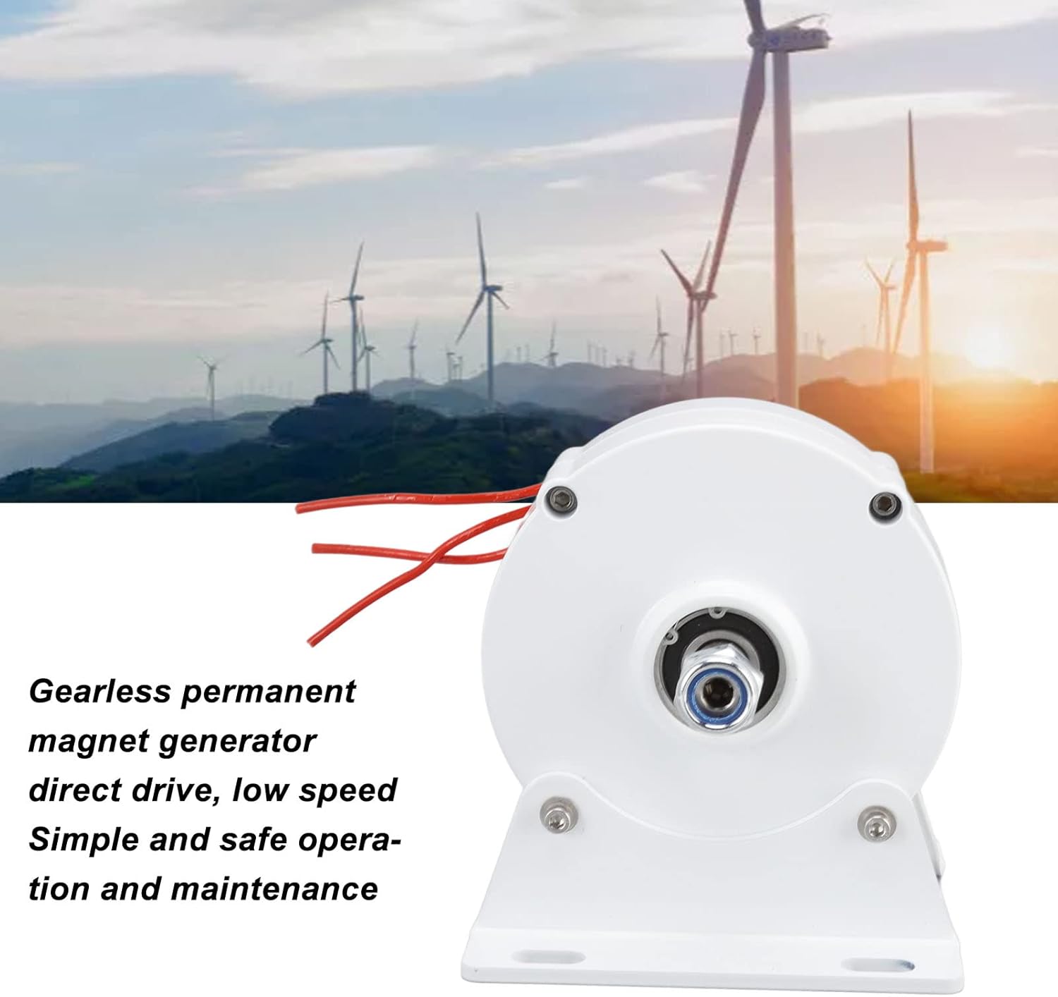 200W Three Phase Alternator, Low Speed Permanent Magnet Electric Motor Generator for Vertical Horizontal Wind Turbine (12V)