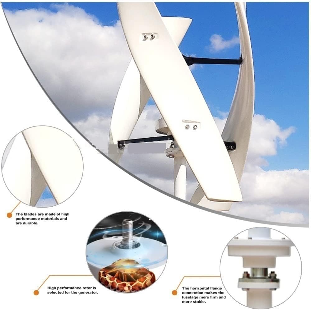 Wind Turbine, 400W Vertical Axis Permanent Magnet Wind Turbine 12v 24v Energy Windmill with MPPT Controller for Home Factory Use(Wind Controller)