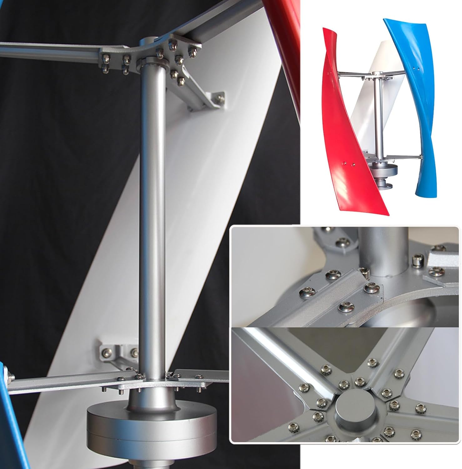 6000W Vertical Wind Turbine Generator Kit with Controller - 3-Blade Eco-Friendly Wind Power System for Home & Street Lighting, 24V Renewable Energy Solution for Sustainable Living