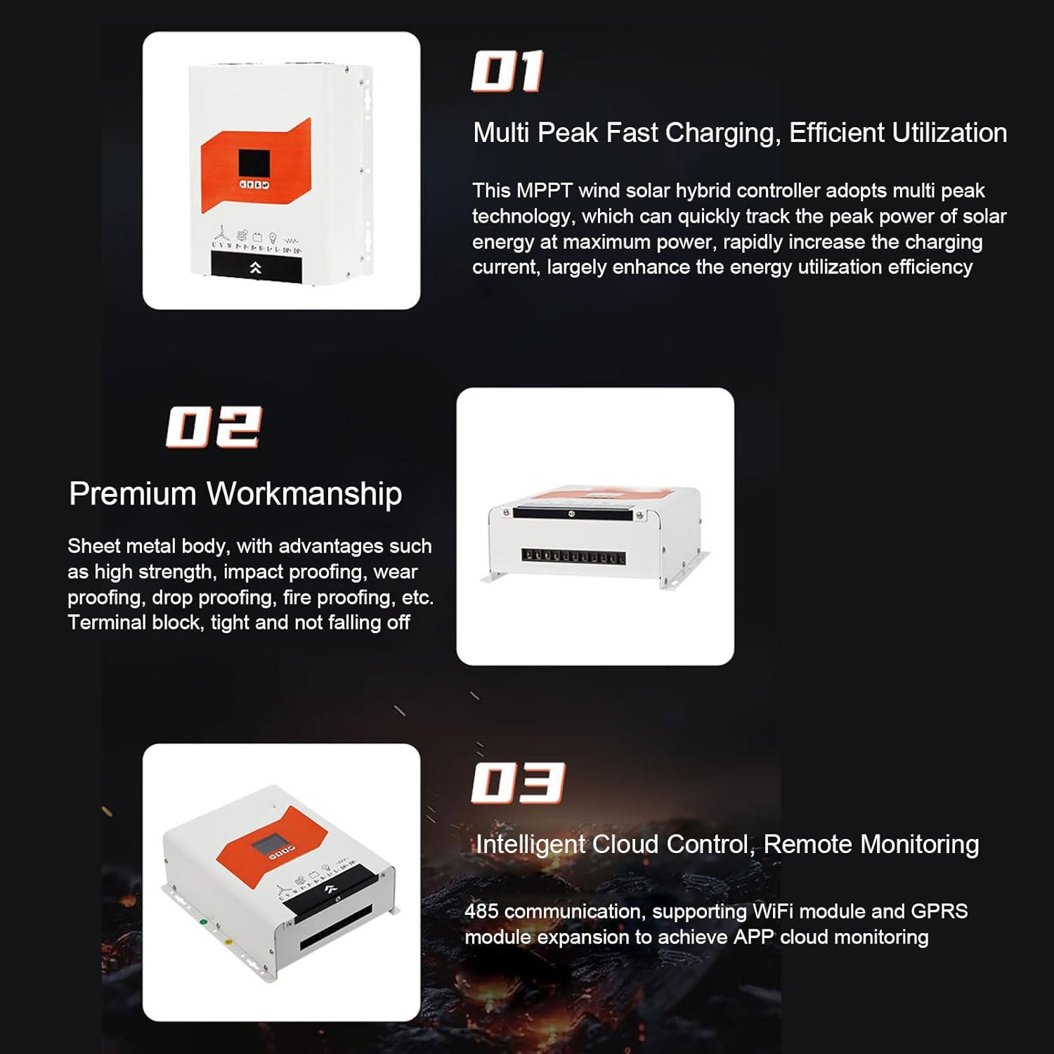 FTVOGUE 600W Wind 400W Solar Hybrid MPPT Charge Controller with LCD Display Boost Unload Function for Off Grid System Street Light