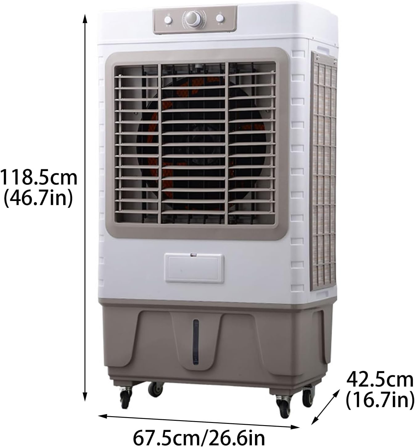 Portable Air Conditioners, 3-IN-1 Evaporative Air Cooler with 3 Speeds and Water Tank, Personal Swamp Cooler for Home Office Factory(67.5 * 42.5 * 118.5cm)