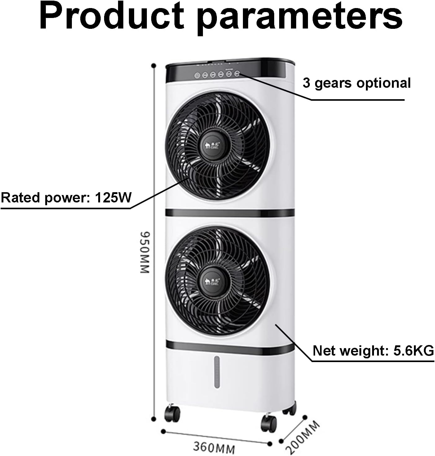 Portable Air Conditioner, Portable AC Unit, Portable AC Unit with Remote Control for Room up to 300 Sq.Ft, Home Room-White-L36*W20*H95cm