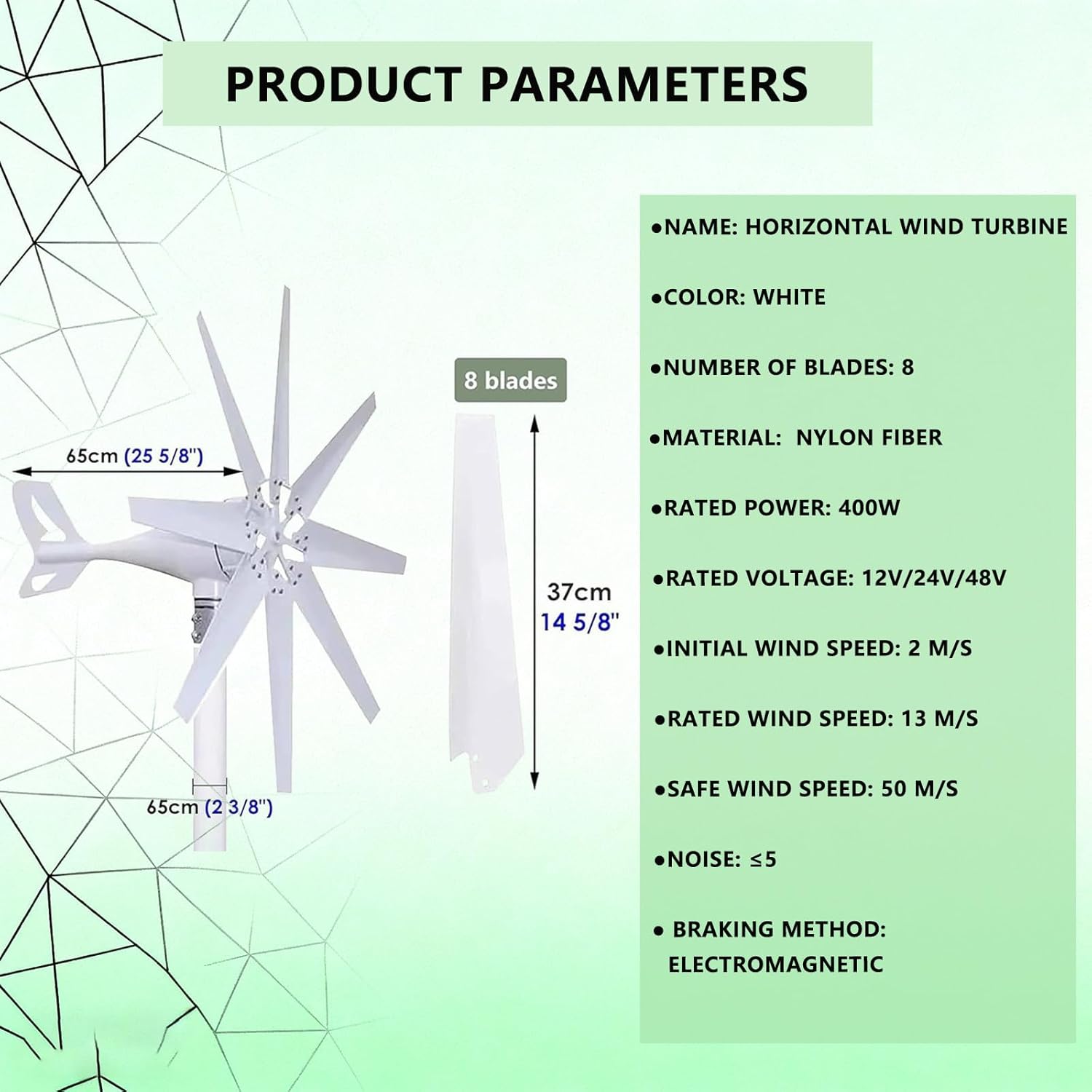 Wind Turbines 400W, 12V 24V 48V Wind Power Small Wind Turbine Generator MPPT Controller for Home Use Solar and Wind Energy 12V