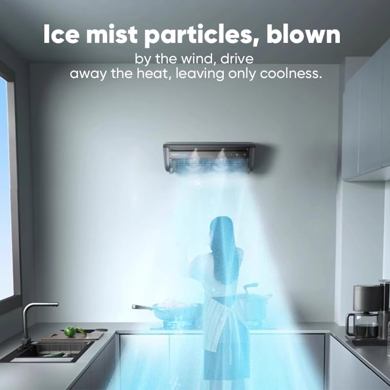 2025 Upgraded Portable Wireless Wall Mounted Air Conditioner|Upgraded 3 Wind Modes for Fast Cooling|15W 6000mAh AC with Remote Control|10 dB Quiet for Home,Bedroom,Kitchen (Dark Gray)