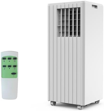 Portable Air Conditioner, 8000 BTU for Rooms Up to 350 Sq.Ft. Quiet Cooling w/Remote & 24H Timer, Energy Saving AC for Small Rooms, Bedrooms, Offices, Dormitories, White